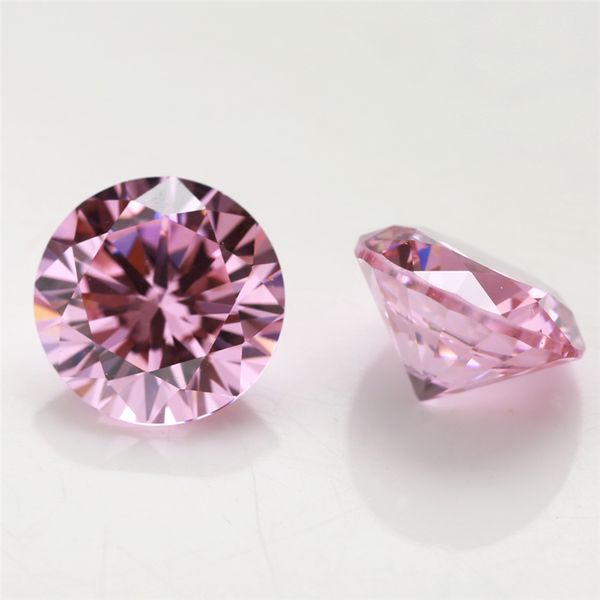 

1000pcs 5a grade pink 1.0~20mm cubic zirconia stone round cut loose cz stone synthetic gems, Black
