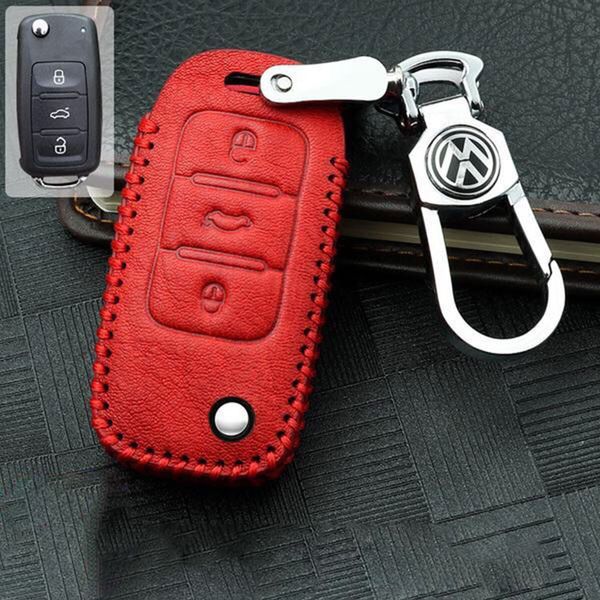 Оптовая продажа автомобилей марки Volkswagen ключи от машины чехол для женщин и мужчин Ключевые кошельки Роскошный кожаный ключ сумка модель C 3 цвет