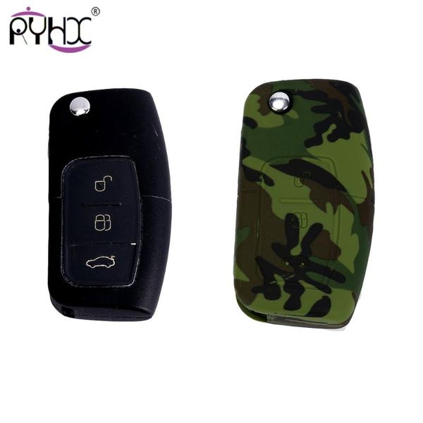 

ryhx самых продаваемых автомобилей аксессуары для интерьера 3 кнопки силикона ключа автомобиля чехол для mondeo фиеста фокус куга экоспорт к