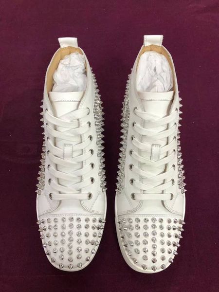 

2019new arrival fashion casual shoes luxury design genuine leather high white flat sneaker size:man-woman35-46, Black