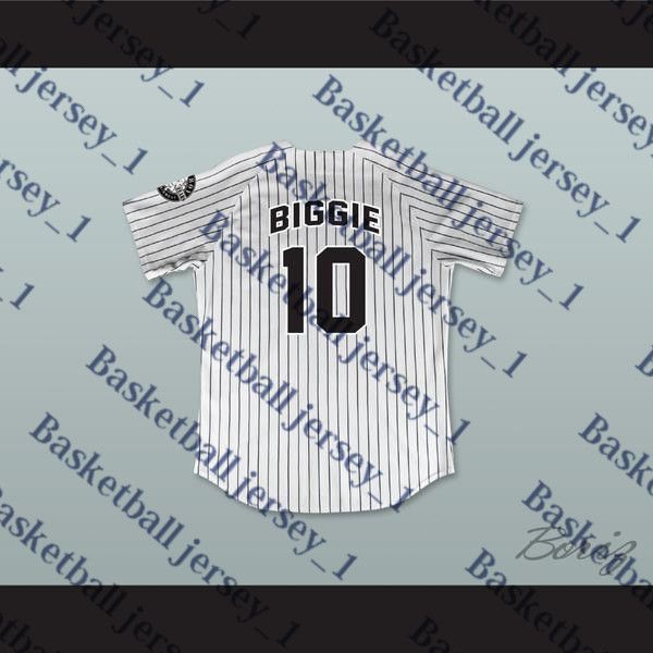 

Biggie Smalls 10 Bad Boy Pinstriped Baseball Jersey with 20 Years Patch-1 VERY GOOD