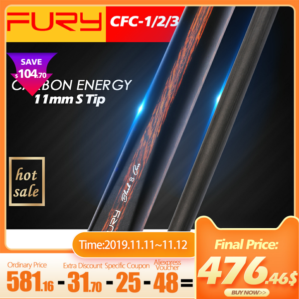 

new arrival fury billiard pool cue 11mm black technology professional carbon fiber tecnologia shaft billar cue billiard pool