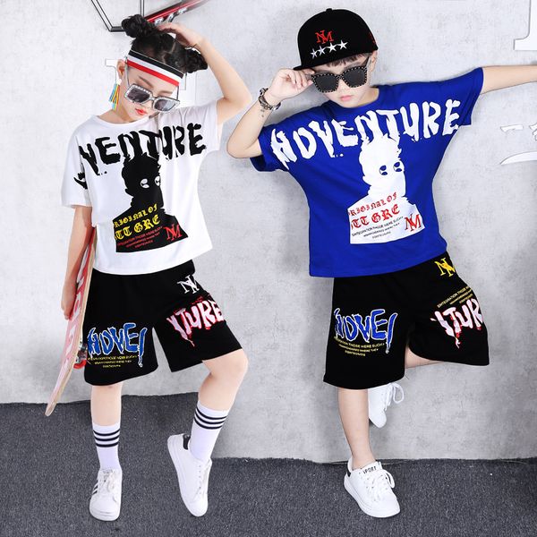 

2pcs cartoon children clothing set 2019 boys clothes set summer baby cotton teenager girls clothing 4 6 8 10 12 14 16 years, White
