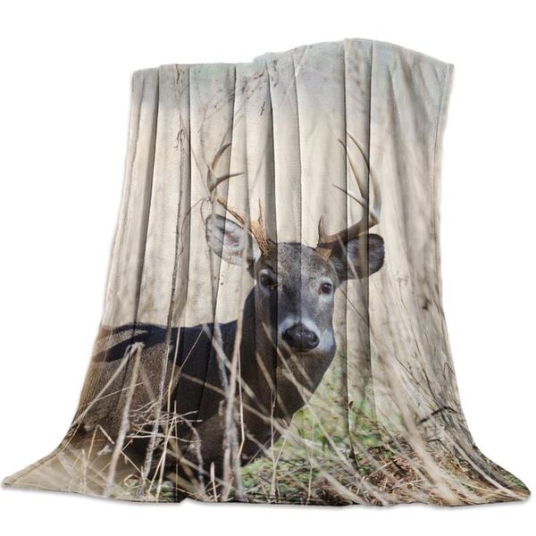 

одеяло deer лесных растений природа сущности дикие животные бег фланель одеяло soft бросьте диван-кровать путешествия одеяла