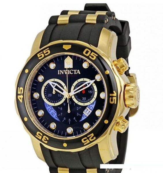 

swiss cosc original invicta brand dial diameter 48mm chronograph multiple time zones luminous men's silicone belt quartz wa, Slivery;brown