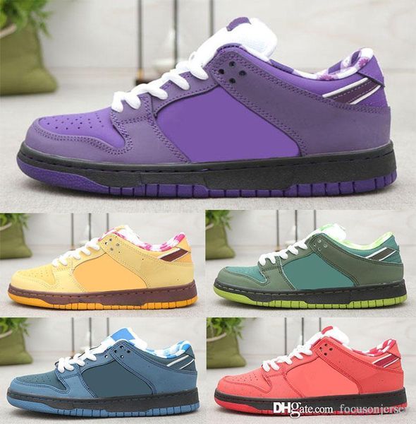 

purple lobster diamond su 2019 fashion designer star sole casual sports shoes concepts x sb dunk low skateboard shoes, Black