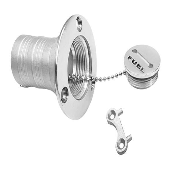 

stainless steel 316 marine boat deck fuel fill filler with key cap and spare keys for yacht rv hose - 38mm 1-1/2 inch
