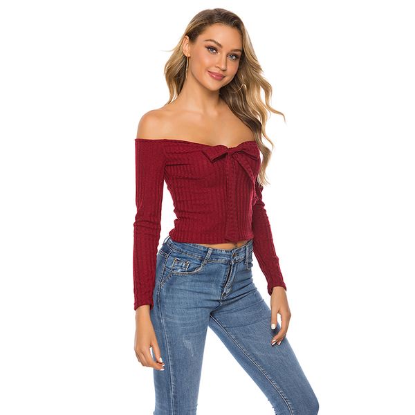 

2020 европа и америка чистый красный взрыв плеча crop топы женские летние рубашки lady sexy рассечение шеи пляж, White