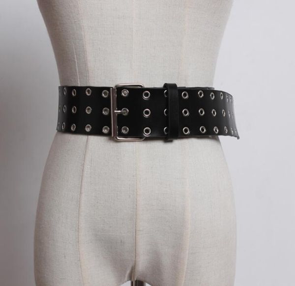 

women's runway fashion genuine leather cummerbunds female dress coat corsets waistband belts decoration wide belt r1763, Black;brown