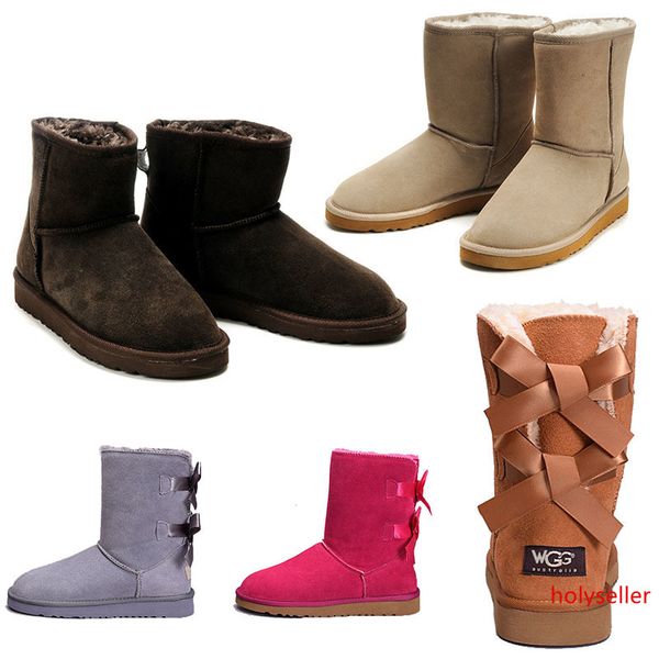 

2019 fashion brand wgg luxury women boots ankle australian boots high heel low chestnut navy blue black girls designer boots size us 5-10