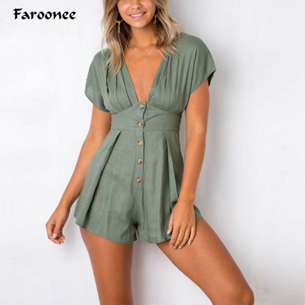 

summer v neck womens jumpsuit romper holiday casual mini playsuit ladies jumpsuit summer beach romper womens, Black;white