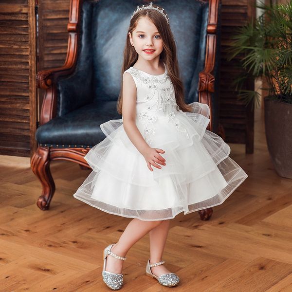 

summer floral girls tutu dresses baby wedding dress for kids sequin kids dress birthday party princess party clothing, Red;yellow