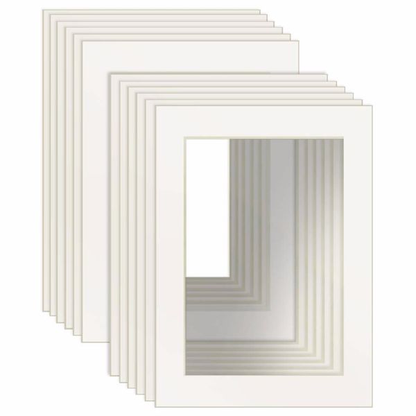 

12 pcs white picture mats with core bevel cut frame mattes for 4x6/5x7/8x10/8.5x11 inch pictures frame decoration