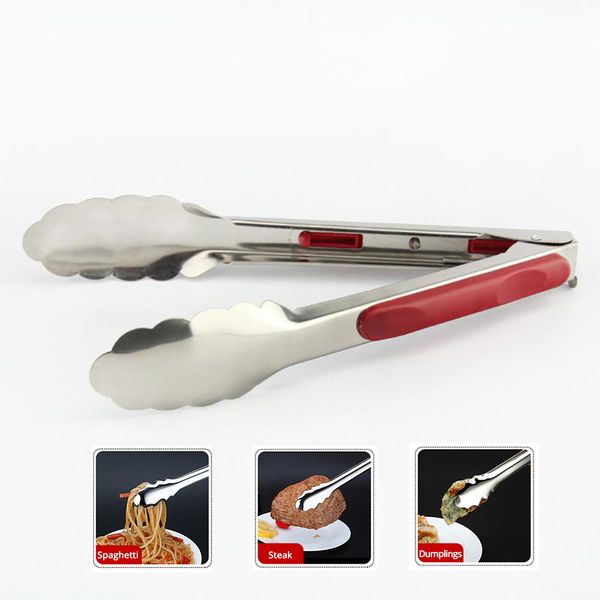 

1 шт. 23 см барбекю из нержавеющей стали салат тонг хлебный зажим блокировка гриль пищевые кухонные щипцы барбекю зажим зажим кухонная утвар