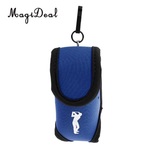 

magideal super elastic neoprene sbr mini portable golf storage bag holder pouch small waist pack balls tees accessories blue
