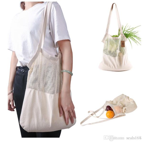 

reusable string shopping bag fruit vegetables eco grocery bag portable storage bag shopper tote mesh net woven cotton storage bags hh9-2409