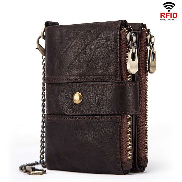 

2019 against theft brush wallet genuine leather more function hasp zipper crazy horse male leisure time package high-quality men's desi, Red;black