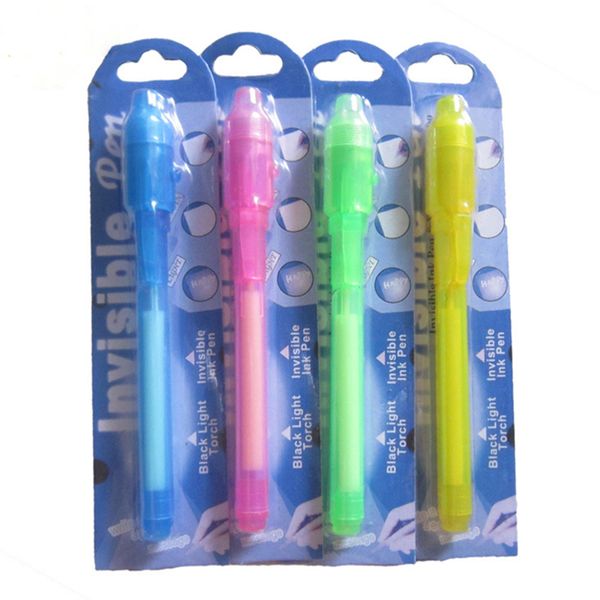 Confezione singola di blister per ogni penna UV a luce nera con penne multifunzione a inchiostro invisibile a luci ultraviolette con confezione per la vendita al dettaglio Migliore qualità