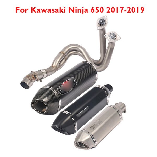 

ninja 650 ninja z650 exhaust system muffler tip front header link connect pipe for 650 z650 2017 2018 2019