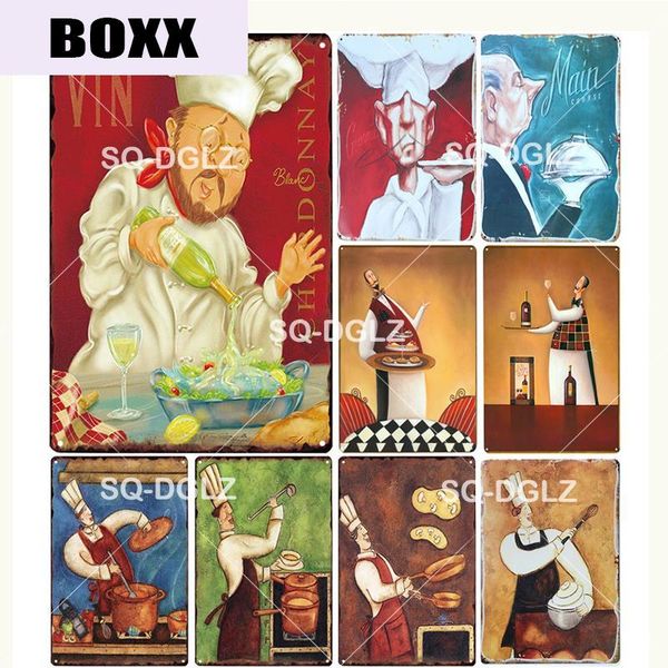 

шеф-повар бляшки металл старинные декор для дома ведущих мировых производителей квадратной борден металла плакат паб олово знак декор сетка