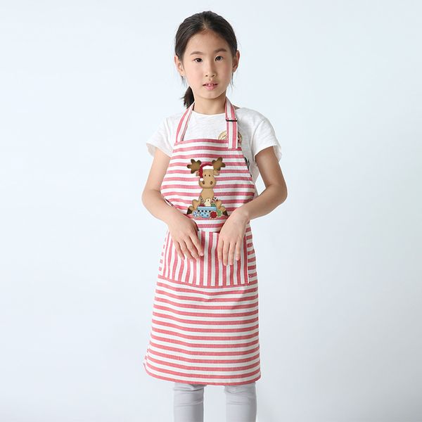 

kids cotton and linen cartoon parent-child apron kindergarten painting clothes baking christmas activity clothes