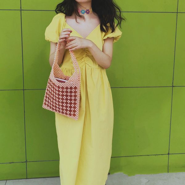 

ручной сплетенная из бисера сумки неосновного плеча ins девушки сумка сумки женщины сумка сумка для женщин 2020