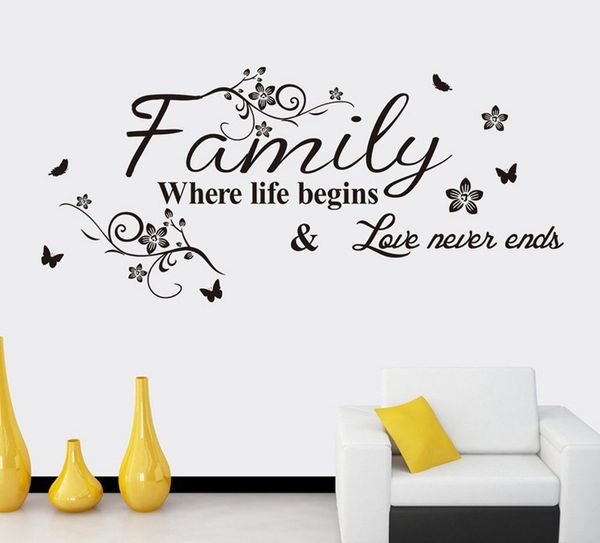 

car english proverb flower vine sofa bedroom backdrop wall stickers home detor film