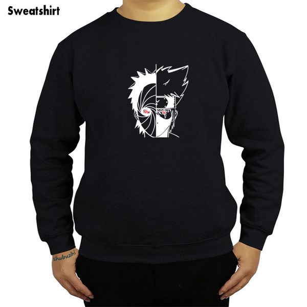 

cool kakashi vs obito men sweatshirt fashion casual hoodies cotton madara sharingan uchiha naruto hoody sbz4271, Black