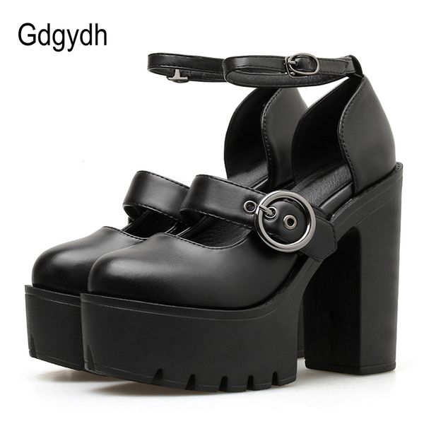 

gdgydh fashion pumps women shoes black 2019 new spring summer buckle ladies shoes ankle strap round toe drop shipping, Black;white
