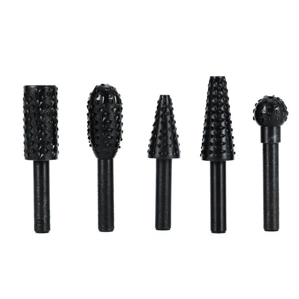 

5pcs rotary burr set of wooden rasp carving file 6mm shank drill bits tool