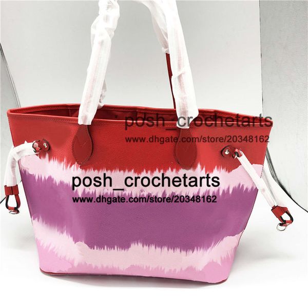 

fashion pastel pink designer bags for women's luxury handbag purses tie dye fashion tote with pouch designer's summer collection t