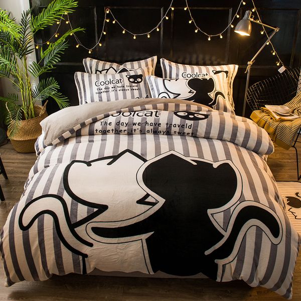 New Winter Velvet Bedding Set Duvet Cover Sets Flannel Fleece