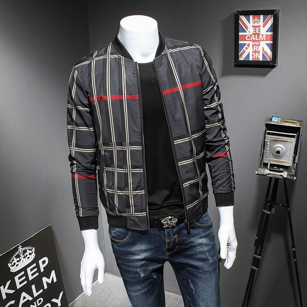 

pattern designer bomber chaquetas hombre jaqueta masculino plus size 5xl check jacket men, Black;brown