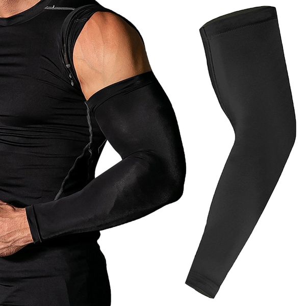 

outdoor leg and arm sleeve breathable quick dry arm guard uv protection legging elbow armguard basketball cycling hiking running, Black
