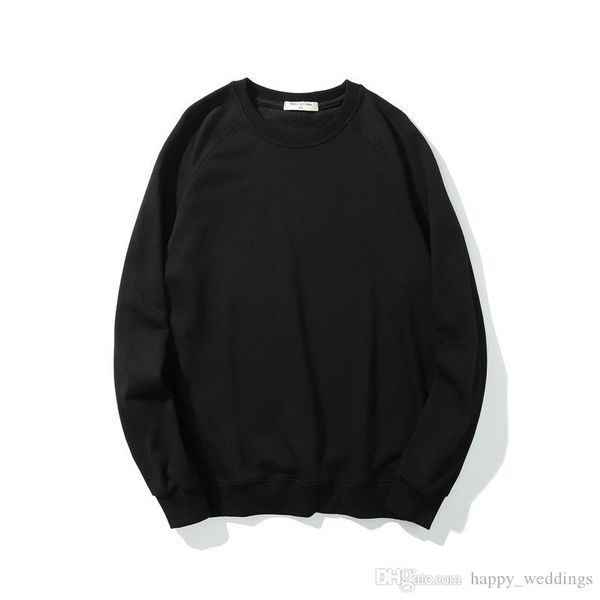 

19ss men women solid sweatshirt streetwear hip hop fashion solid color spring autumn harajuku male casual hoodies, Black