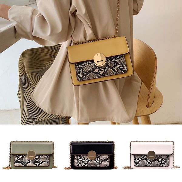 

fashion women retro serpentine crossbody bag messenger bag shoulder handle chain in buckets for 2019
