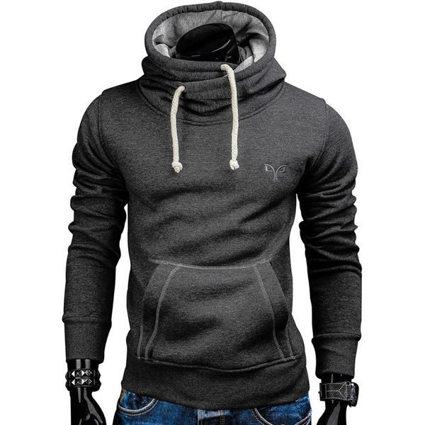 

new spring autumn hoodies men fashion brand pullover solid color turtleneck sportswear sweatshirt men's tracksuits moleton breathable, Black