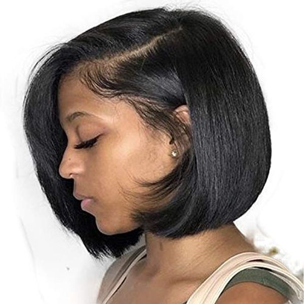 Oulaer Hair 13x4 Lace Front Wigs Short Bob Straight Brazilian Remy
