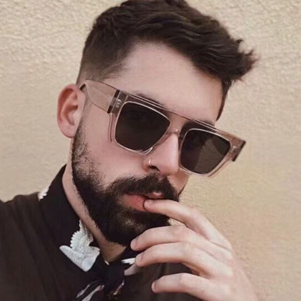 

toyearn 2019 new fashion brand designer square sunglasses women/men flat eyewear big frame goggle sun glasses female, White;black