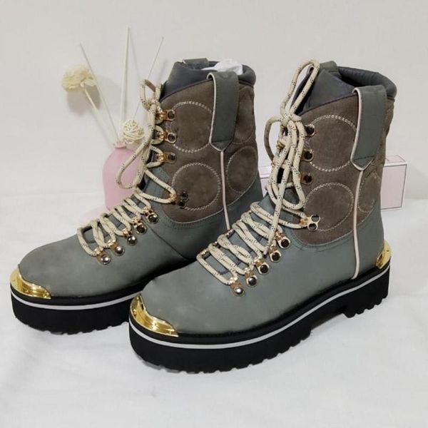 

2019 ankle boot monogram glaze canvas light micro outsole booties catwalk model flower stitching boots, Black