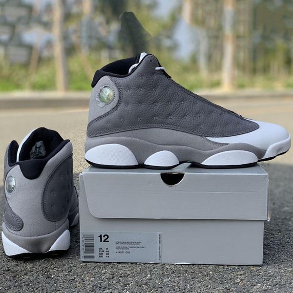 

2019 atmosphere grey basketball shoes 13s mens new color brand designer real carbon fiber trainers sports shoes size 7-13