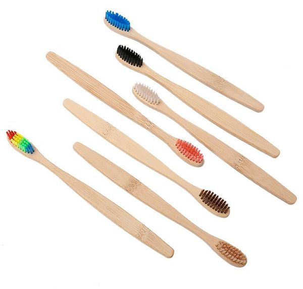 

health beauty toothbrush natural bamboo handle rainbow whitening soft bristle bamboo toothbrush eco-friendly tooth teeth brush oral care