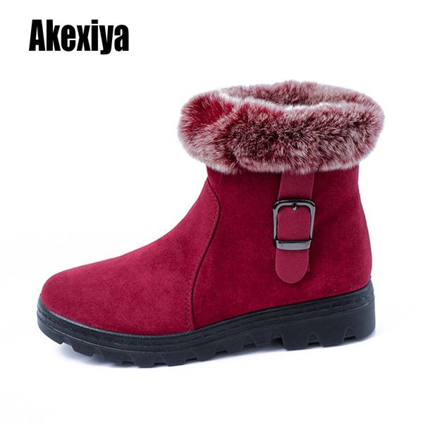 

women's winter boots shoes woman comfortable sonw boots faux fur winter for women shoes ankle mother, Black