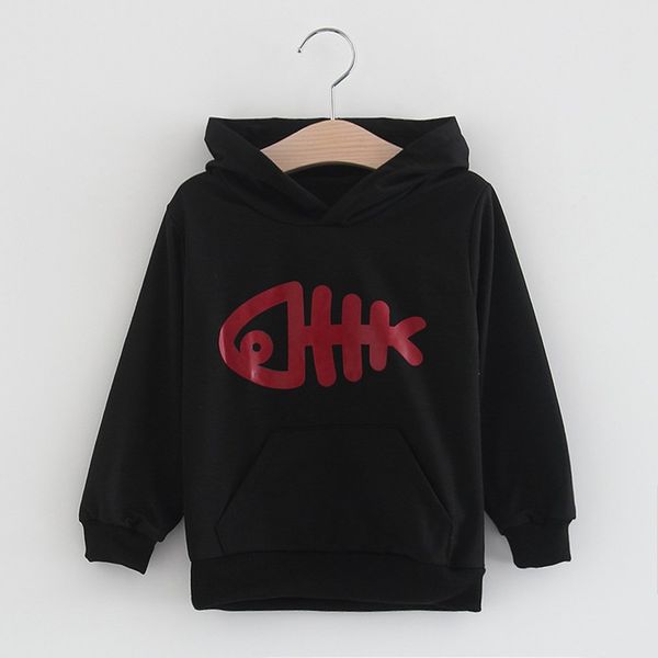 

printed terry thin sweater girls children's wear children's winter warm clothes casual compact cute clothes, Black