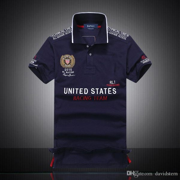 

высокое качество poloshirt мужчины с коротким рукавом топ лето вышивка лошадь рубашки поло человек 100% хлопок рубашки поло мужчины с коротк, White;black