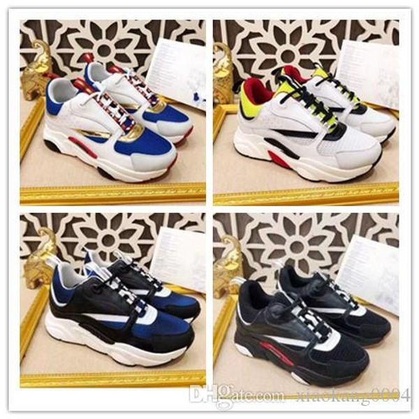 

2019 new 3d reflective canvas and calfskin sports shoes from europe trendy fashion sports b22 men's technical casual shoes ss189604, Black