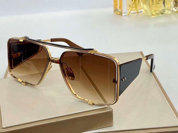 

cool sun wear 127 eye brown lenses gradient sunglasses shades men box glasses gold new square with fashion, White;black