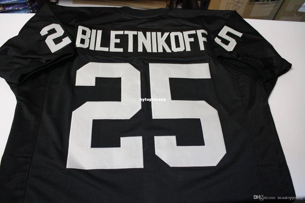 

retro fred biletnikoff #25 custom style mitchell & ness jersey black stitching men's football jerseys college ncaa, Black;red