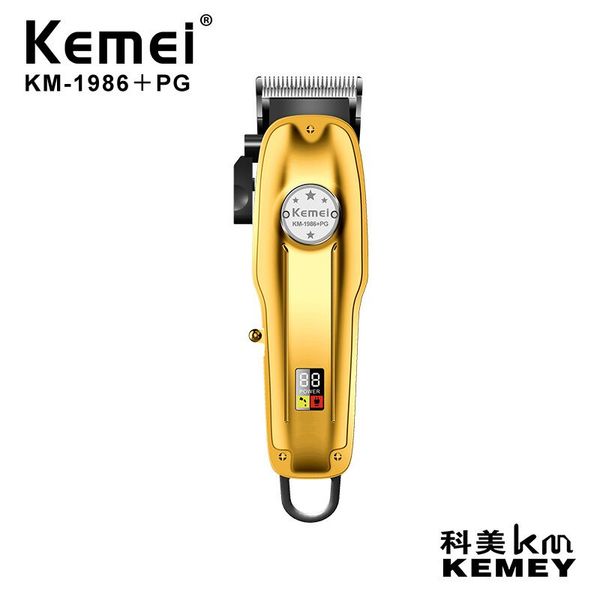 

kemei hair clipper перезаряжаемая режущая головка регулируемый жк-дисплей углеродистая сталь режущая головка машинка для стрижки волос eu pl