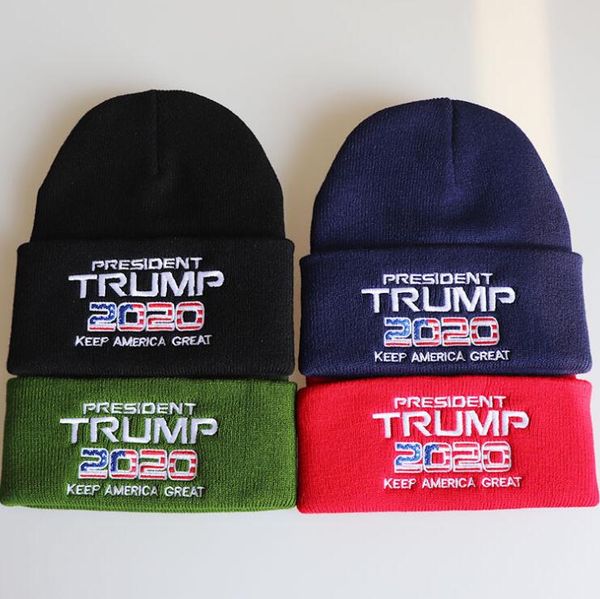 

donald trump knitted hat winter autumn hi-pop cap make america great trump 2020 letter embroidery crochet hat outdoor skiing caps lxl561-1, Yellow